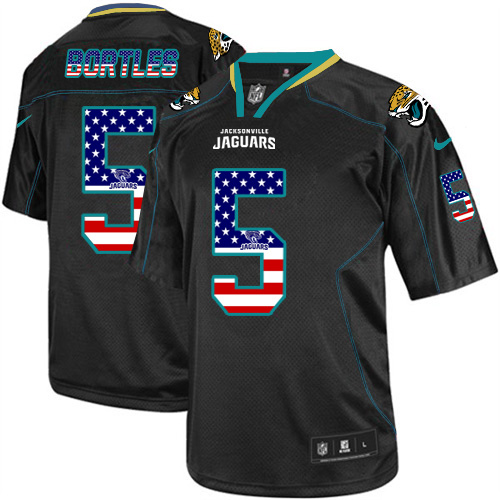 Men's Limited Blake Bortles Nike Jersey Black - #5 USA Flag Fashion NFL Jacksonville Jaguars